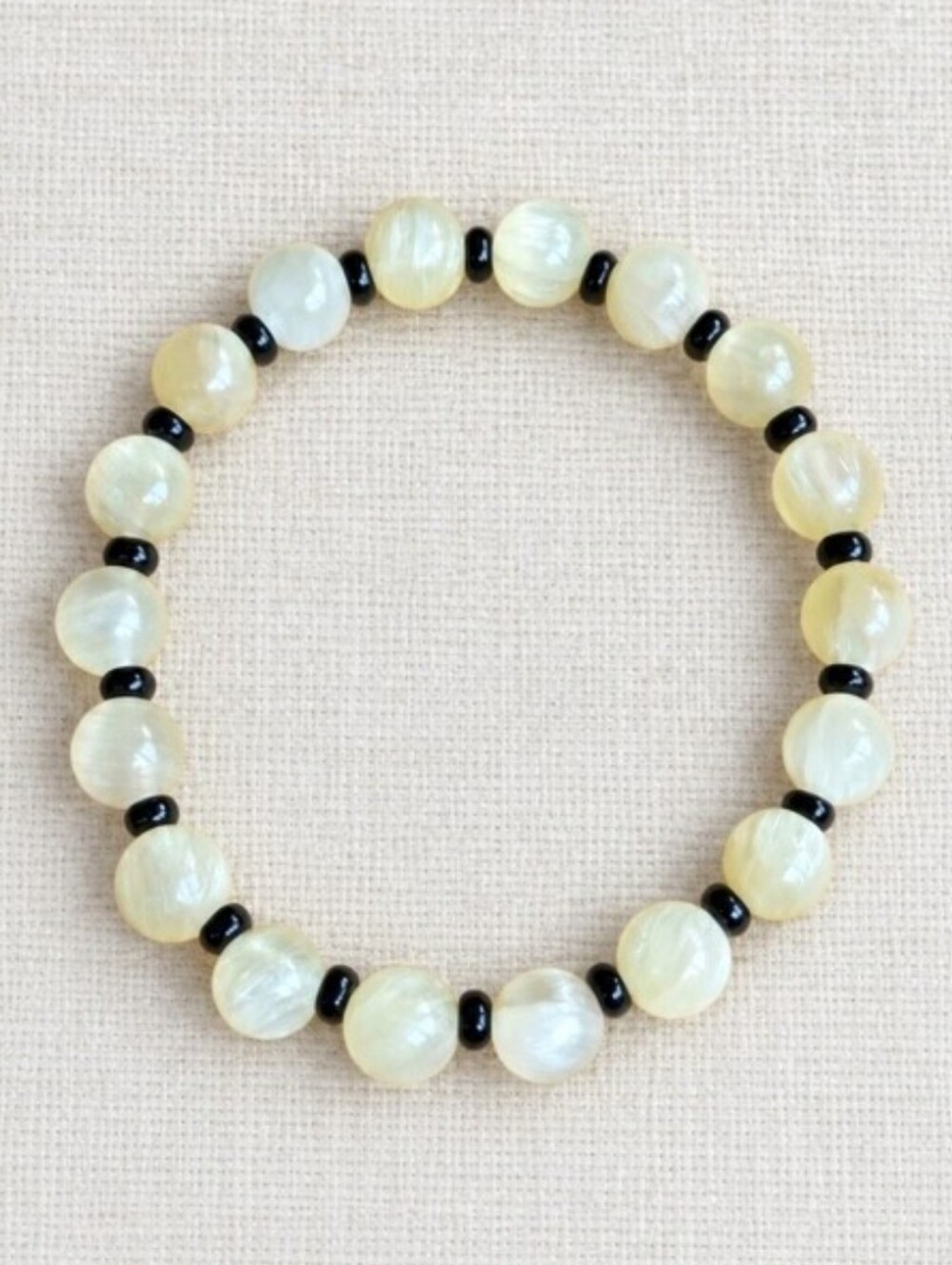 Yellow Calcite Gemstone Bead Stretch Bracelet | Handmade | 8mm